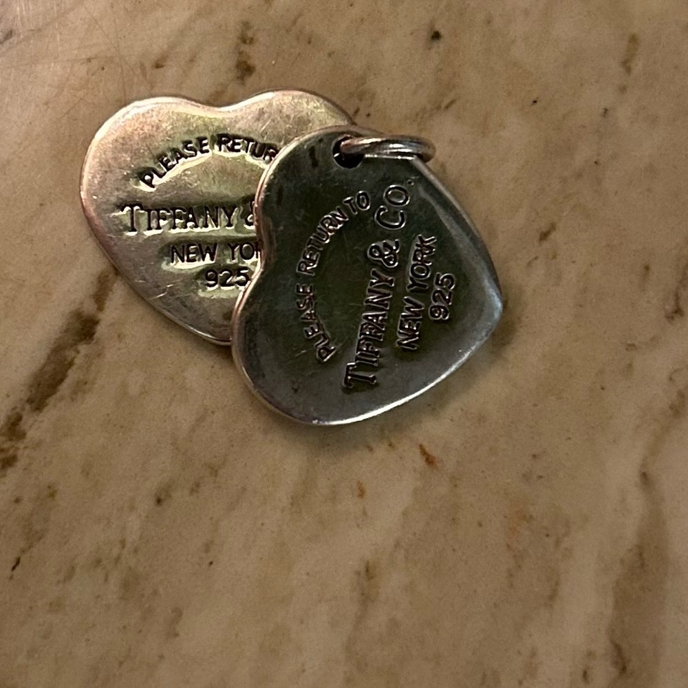 Tiffany & Co. Return to Tiffany Double Heart Tag Charm Pendant Silver 925 - Picture 10 of 11